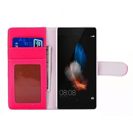 Etui Huawei P8 Lite Portecartes Rouge - Crazy Kase