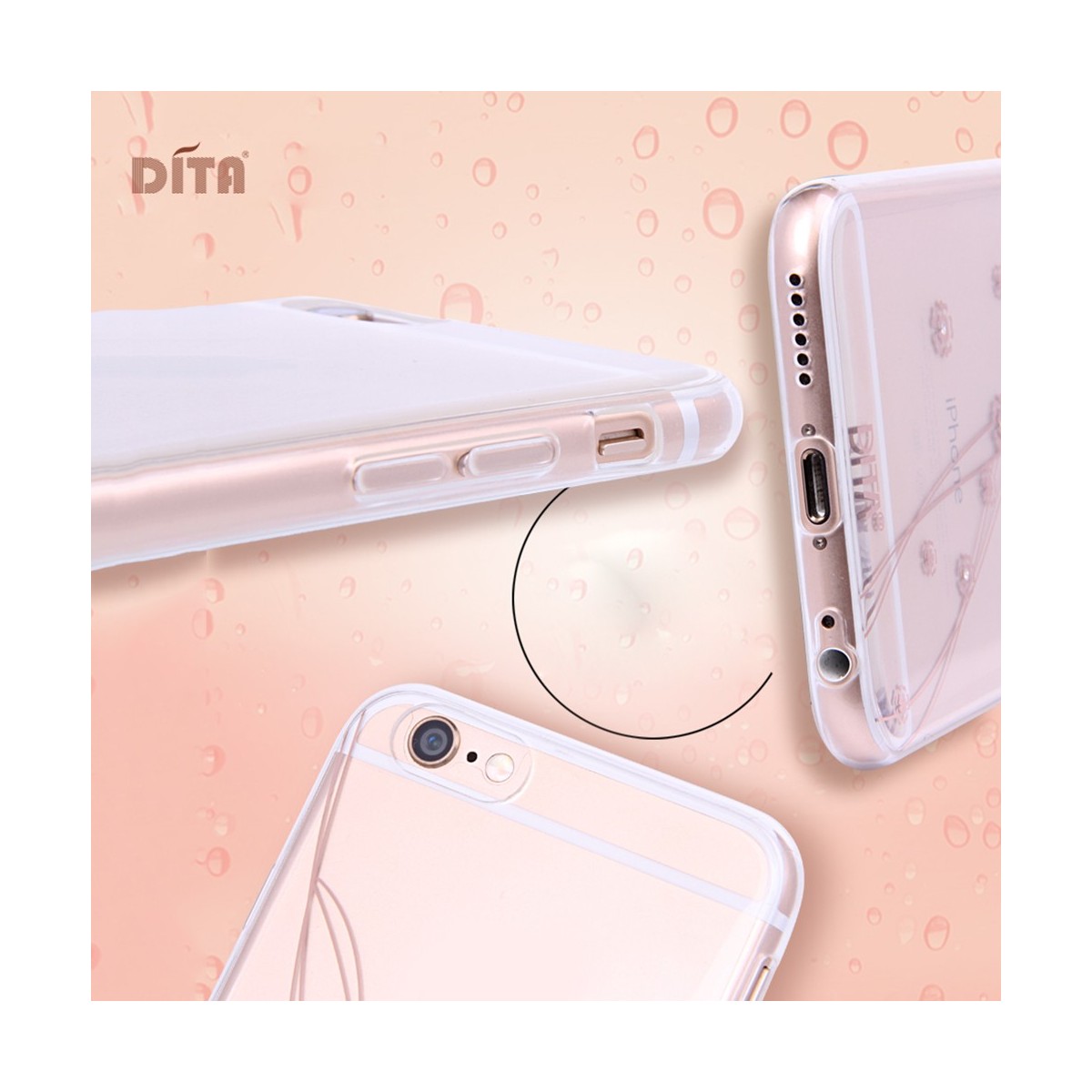 Coque iPhone 6 Plus / 6s Plus Transparente Petites Fleurs et Strass - Dita