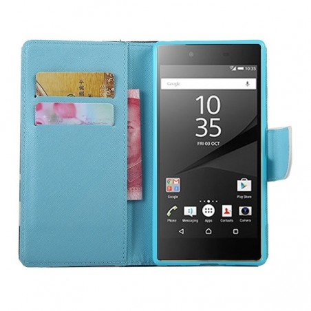 Etui Sony Xperia Z5 Premium motif Papillon Bleu et Jaune - Crazy Kase