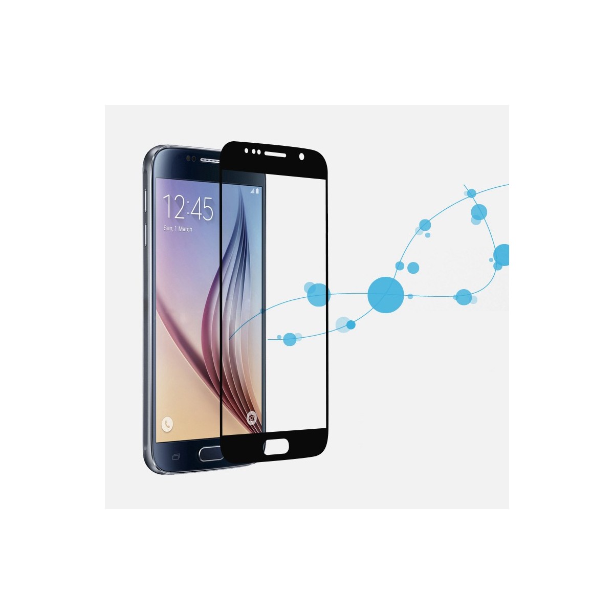 Film Galaxy S6 protection écran verre trempé contour noir