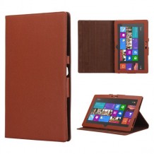 Housse cuir avec support TV marron pour Microsoft Surface RT