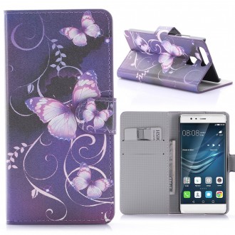 Etui Huawei P9 motif Papillons Violets - Crazy Kase