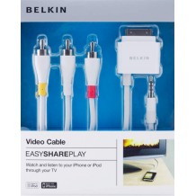 Câble audio/vidéo Belkin avec connecteur dock pour Apple iPhone/iPod/iPad