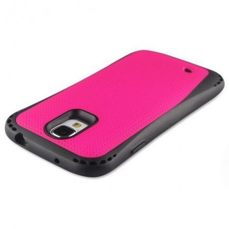 Coque Galaxy S5 bi-matière noire et rose
