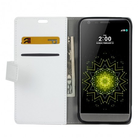 Etui LG G5 Portecartes Blanc - Crazy Kase