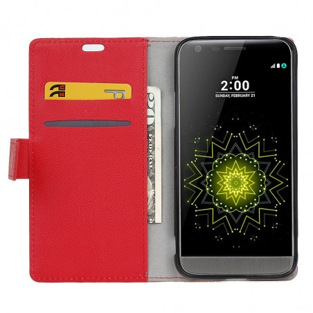 Etui LG G5 Portecartes Rouge - Crazy Kase