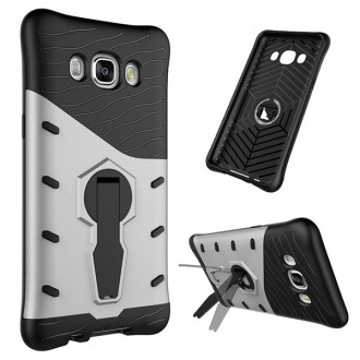 Coque Galaxy J5 (2016) Noire et Grise avec Support - Crazy Kase