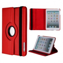 Housse cuir rouge rotative 360 degrés pour Apple iPad Mini