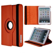 Housse cuir orange rotative 360 degrés pour Apple iPad Mini