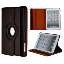 Housse cuir marron rotative 360 degrés pour Apple iPad Mini