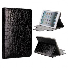 Etui cuir façon crocodile noir pour Apple iPad Mini