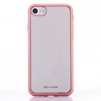 Coque iPhone 7 Transparente contour Rose - G-Case