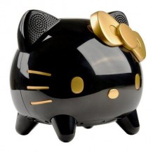 Haut-Parleurs Stéréo 2.1 et Station de Recharge Sous Licence Hello Kitty KT1 - Couleur Noir et Or