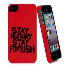 Coque Muvit rouge stay hungry stay foolish pour Apple iPhone 5