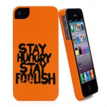Coque Muvit orange stay hungry stay foolish pour Apple iPhone 5