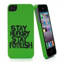 Coque Muvit verte stay hungry stay foolish pour Apple iPhone 5
