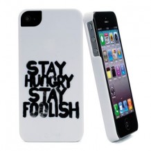 Coque Muvit blanche stay hungry stay foolish pour Apple iPhone 5