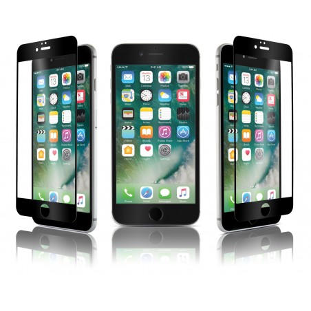Film iPhone 7 protection écran verre trempé contour Noir - Qdos