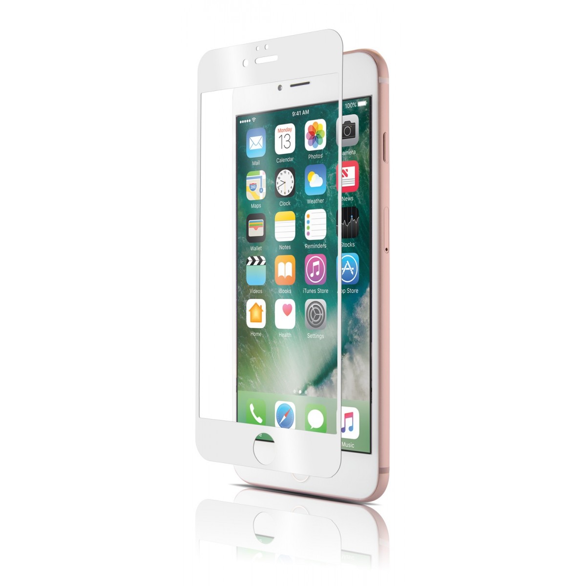 Film iPhone 7 Plus protection écran verre trempé contour Blanc - Qdos