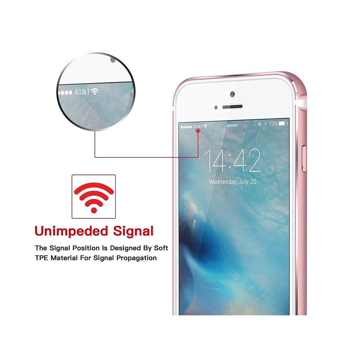 Bumper Bi-matière iPhone 7 contour Blanc et Rose - G-Case