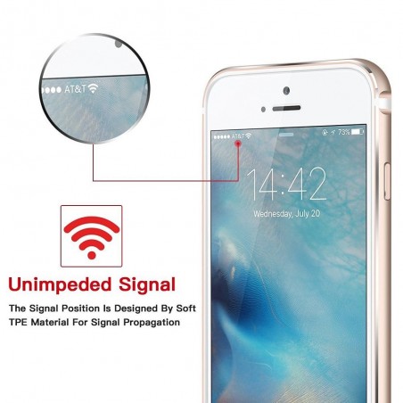 Bumper Bi-matière iPhone 7 contour Blanc et doré - G-Case
