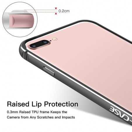 Bumper Bi-matière iPhone 7 Plus contour Noir et Gris - G-Case