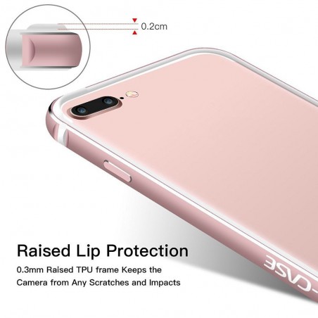 Bumper Bi-matière iPhone 7 Plus contour Blanc et Rose - G-Case