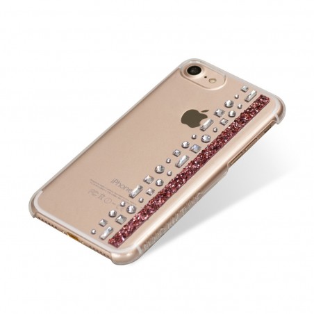 Coque iPhone 7 Hermitage Rose Gold Strass Cristal et Rose Swarovski - Bling My Thing