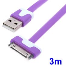 Cable de charge et de synchronisation longueur 3 mètres violet pour Apple iPhone, iPad et iPod