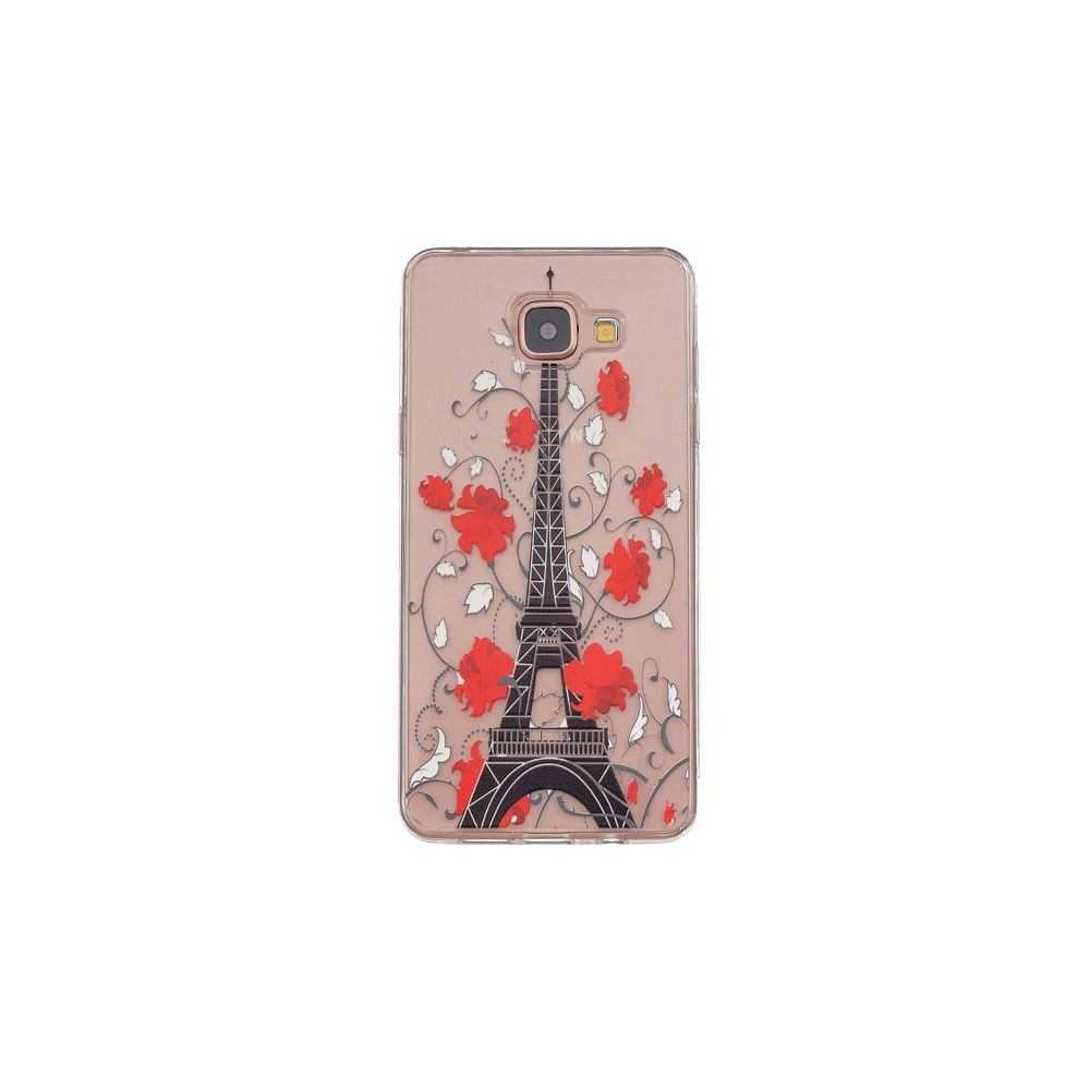Coque Galaxy A3 (2016) Transparente souple motif Tour Eiffel et Fleurs Rouges - Crazy Kase