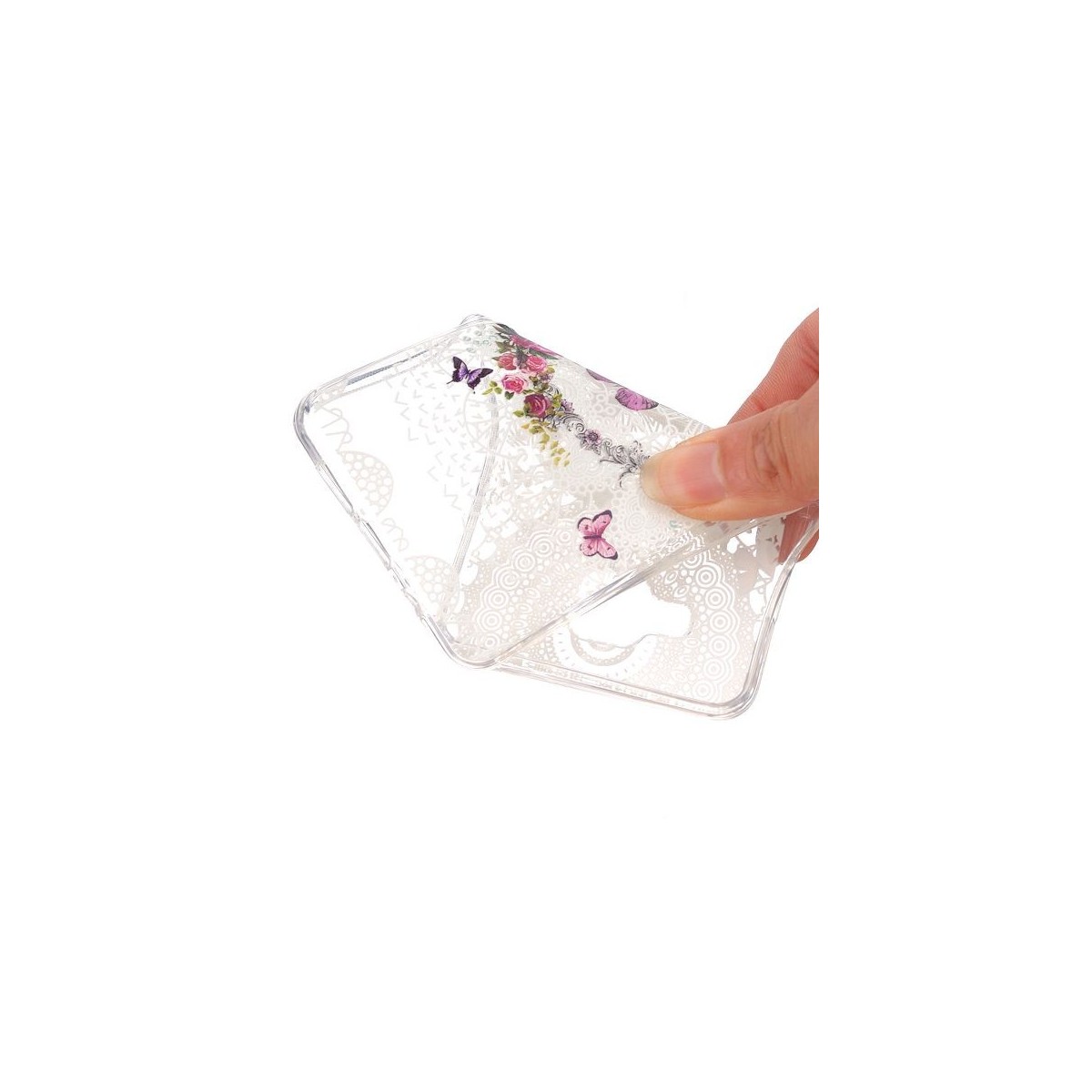 Coque Galaxy A5 (2016) Transparente souple motif Fleurs et Papillons Colorés - Crazy Kase