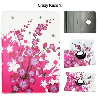 Etui Samsung Galaxy Tab A 9.7 Rotatif 360° motif Fleurs Japonaise - Crazy Kase