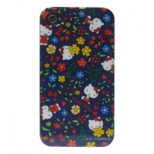 Coque Arrière licence Hello Kitty fond noir pour Apple iPhone 4/4S