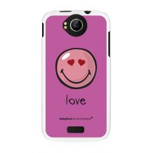 Coque Moxie rubber blanc smiley love pour Wiko Peax