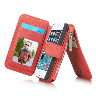 Etui iPhone SE / 5S / 5 Portefeuille multifonctions Rouge - CaseMe