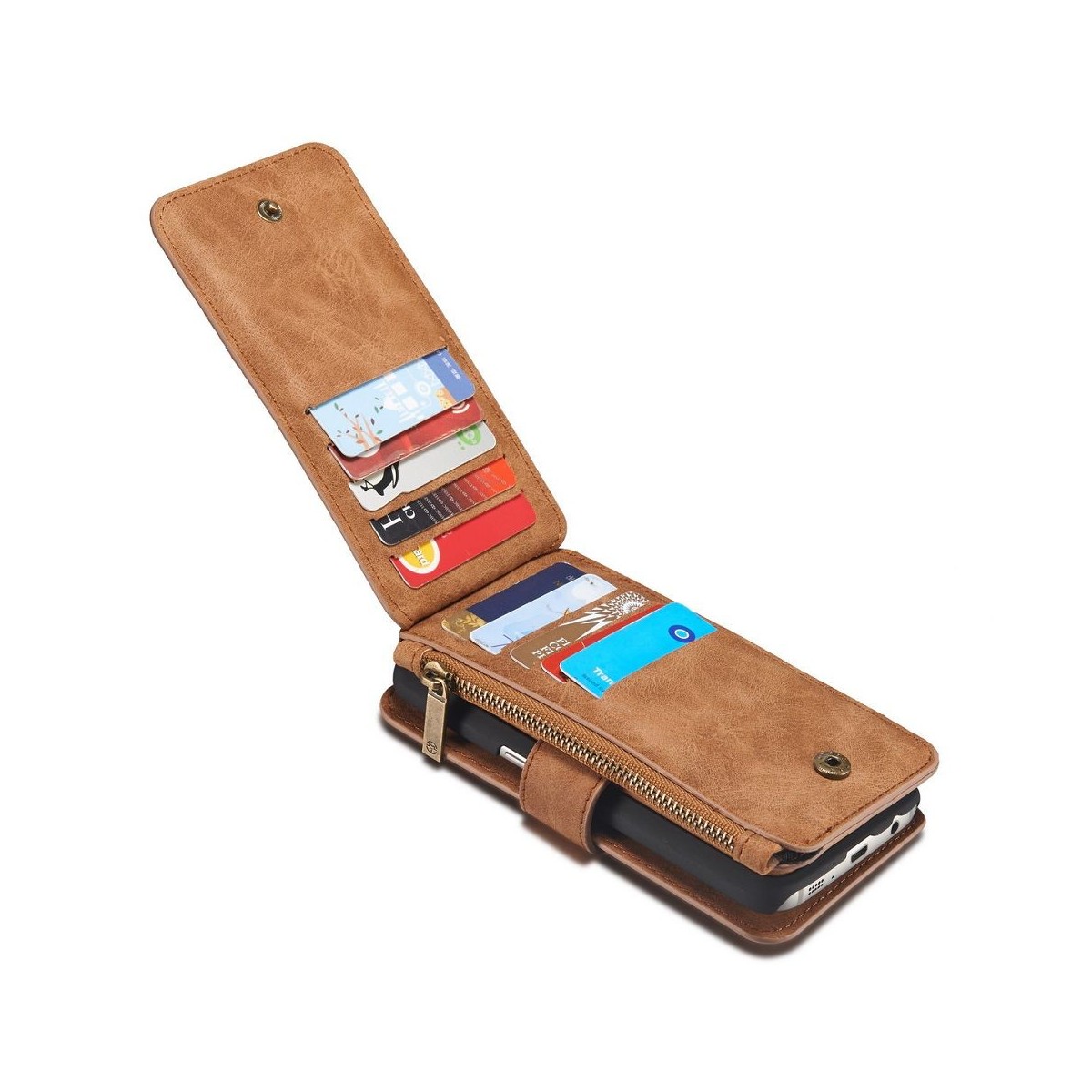 Etui Samsung Galaxy S7 Portefeuille multifonctions Marron- CaseMe