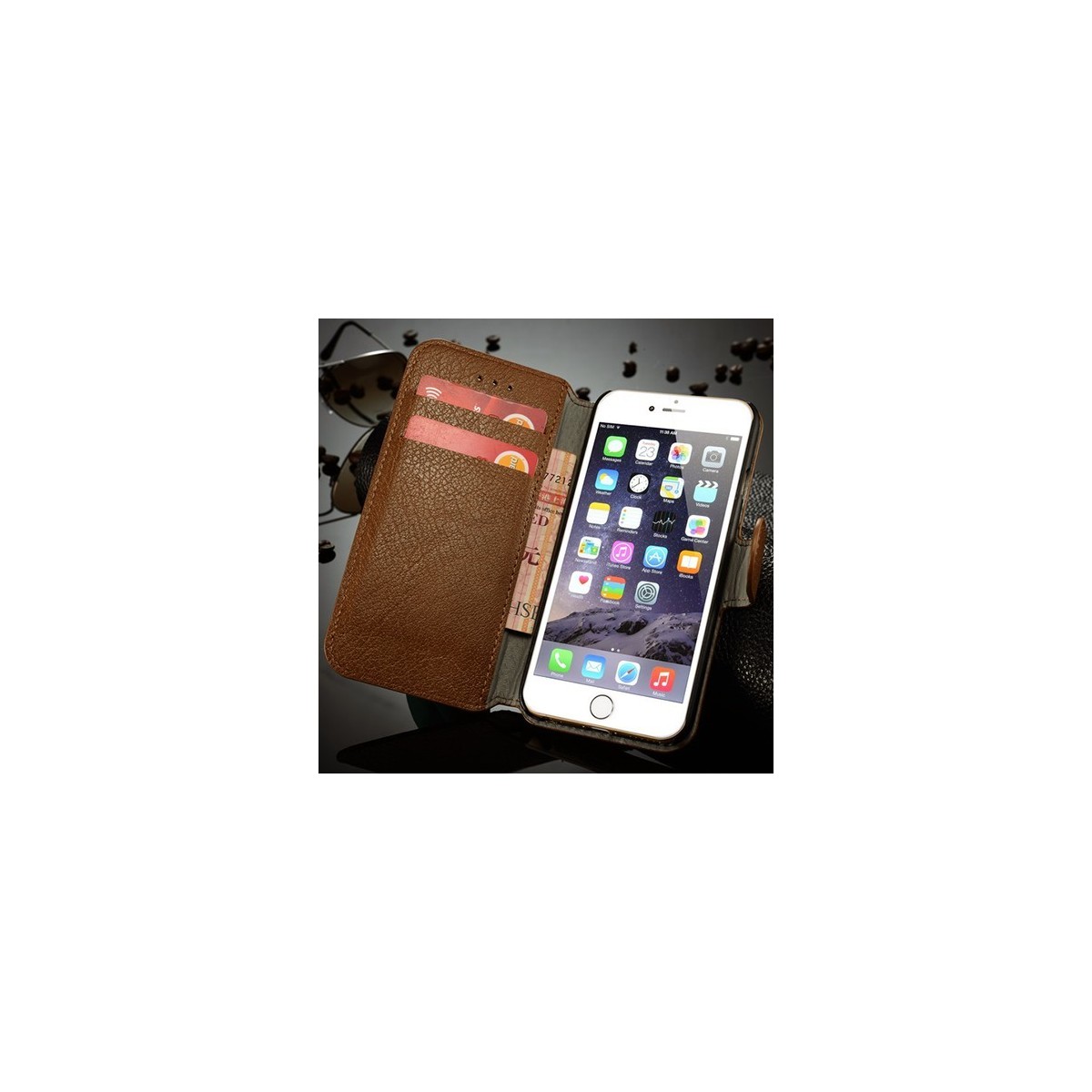 Etui Book type marron foncé pour iPhone 6 Plus - CaseMe