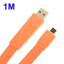 Câble extra plat micro USB longueur 1 mètre orange