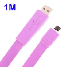 Câble extra plat micro USB longueur 1 mètre violet
