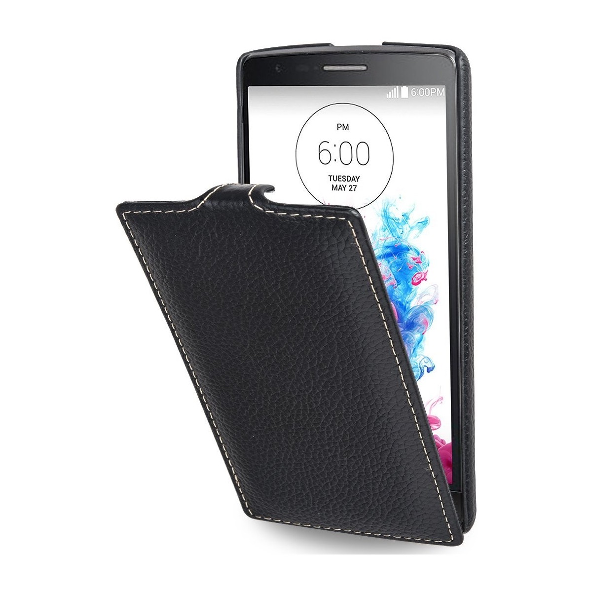 Etui LG G3s UltraSlim en cuir véritable noir - Stilgut