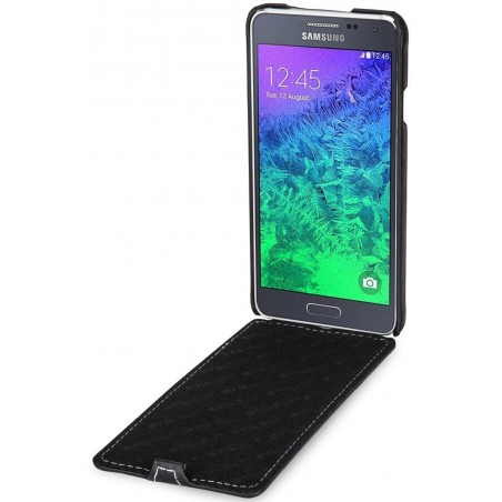 Etui Samsung Galaxy Alpha UltraSlim noir nappa en cuir véritable - Stilgut