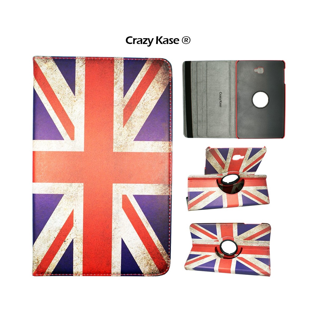 Etui Samsung Galaxy Tab A 10.1 (2016) Rotatif 360° Motif Drapeau UK vintage - Crazy kase