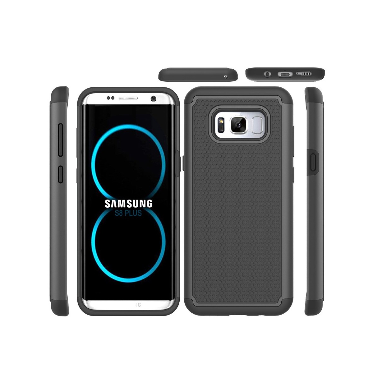 Coque Galaxy S8 Plus Anti-choc et Bi-matière Noire - Crazy Kase