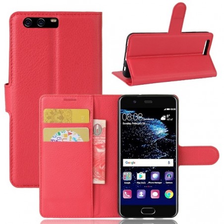 Etui Huawei P10 grainé rouge - Crazy Kase