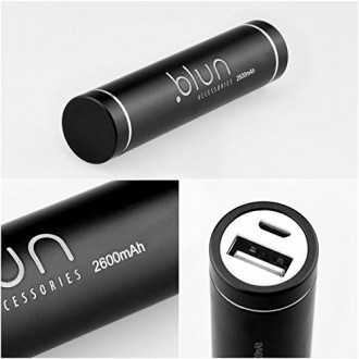 Batterie de secours Noire 2600 mAh petit câble micro usb inclus - Power Bank Blun