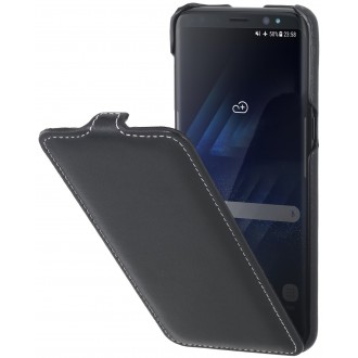 Etui Galaxy S8 UltraSlim noir nappa en cuir véritable - Stilgut