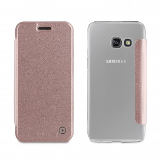 Etui Galaxy A3 (2017) Folio Rose Gold - Muvit