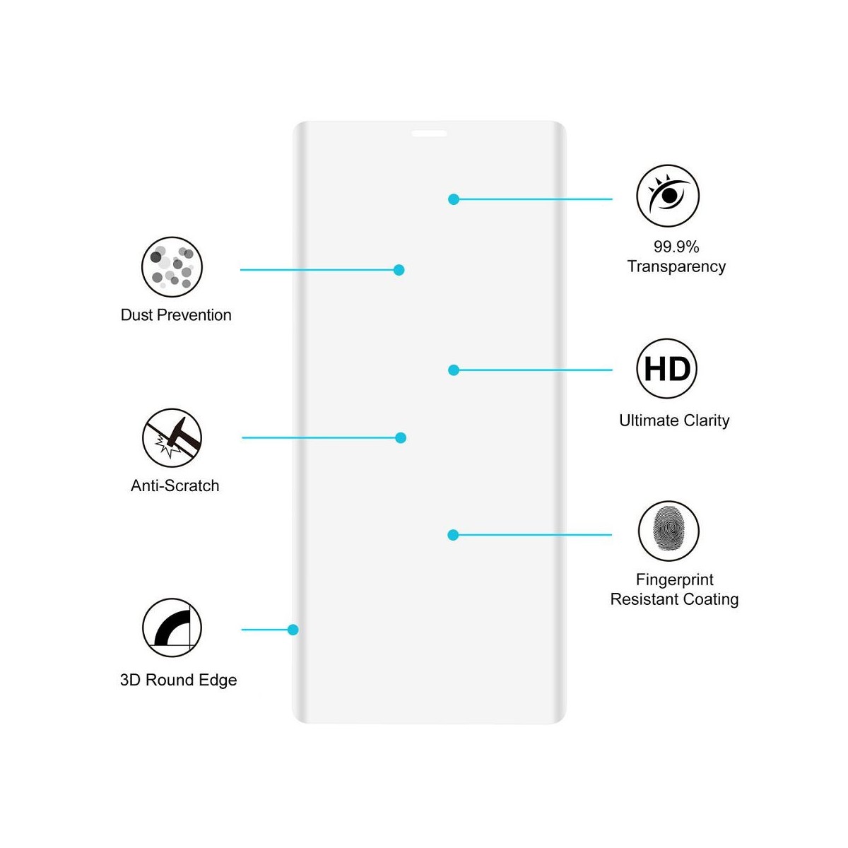 Film Galaxy Note 8 protection écran verre trempé transparent 0,26mm - Hat Prince