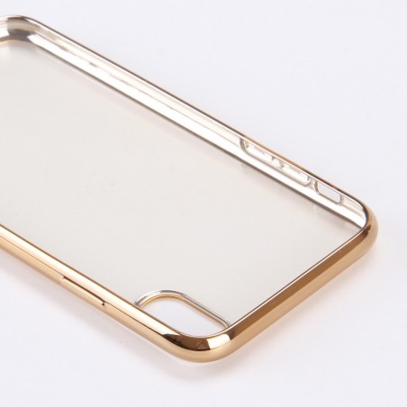 Coque iPhone X Transparente contour Doré - G-Case
