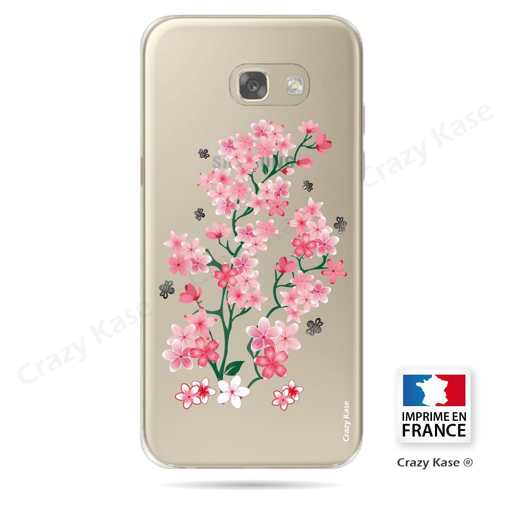 Coque Galaxy A3 (2017) Transparente et souple motif Fleurs de Sakura - Crazy Kase